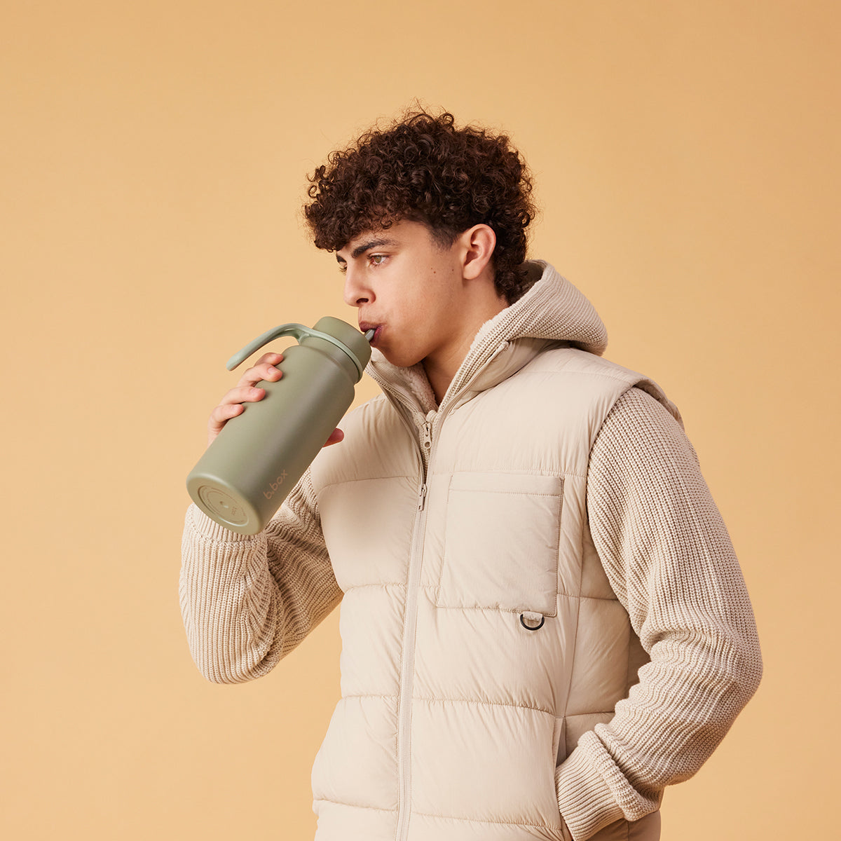 Bouteille isotherme Flip Top 1 litre - olive