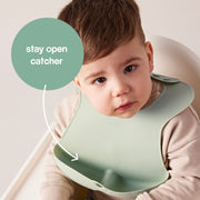 Bavoir en silicone - Sauge
