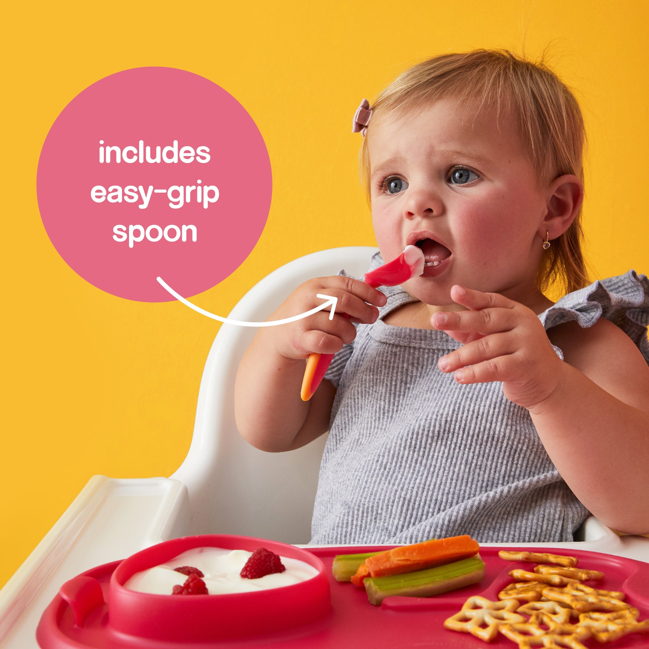 tapis de repas roll + go - milk-shake à la fraise
