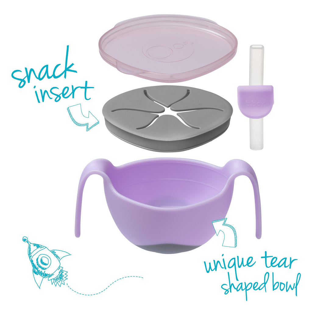 Bowl + straw - boysenberry - b.box for kids