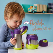 child with insulated drink bottle - blue slate - b.box for kids