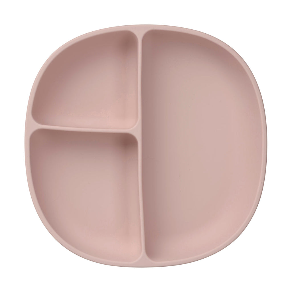 Assiette + couvercle en silicone - blush