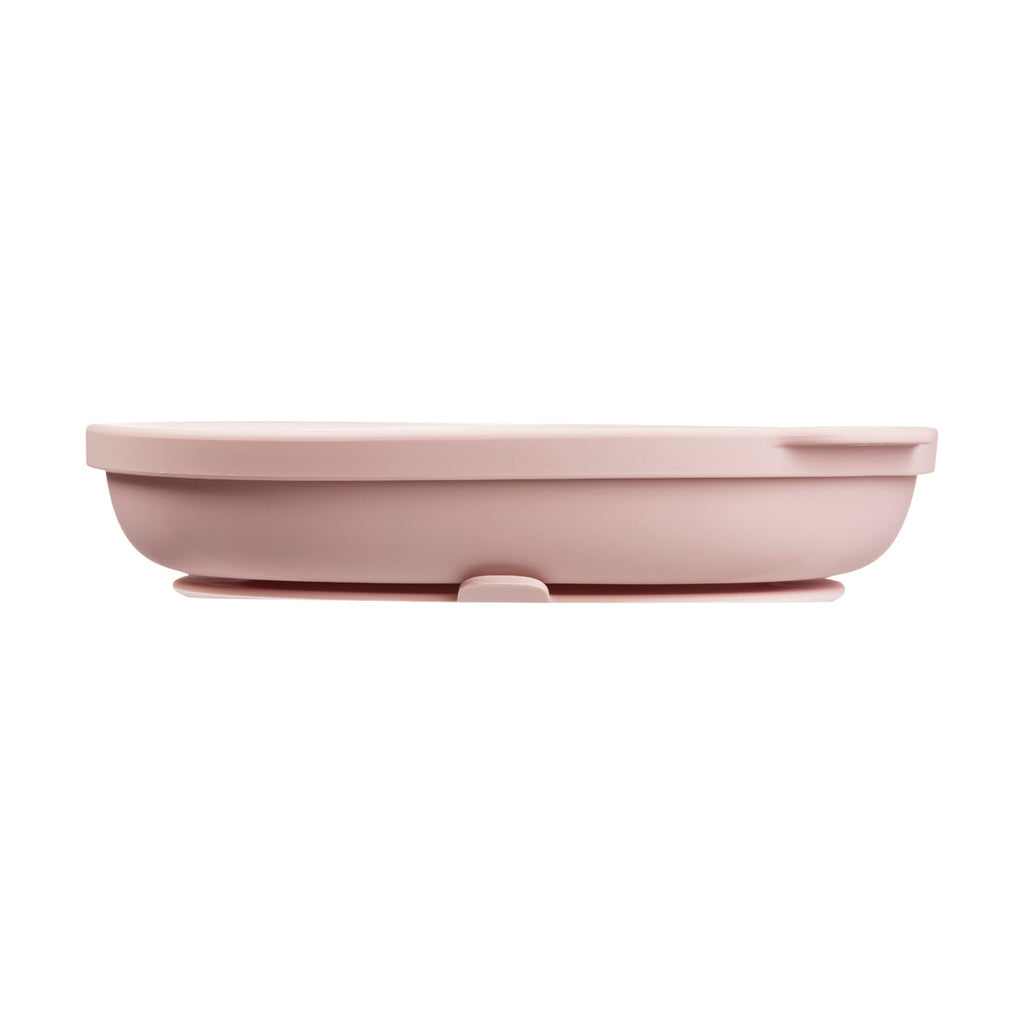 Assiette + couvercle en silicone - blush