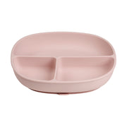 Assiette + couvercle en silicone - blush