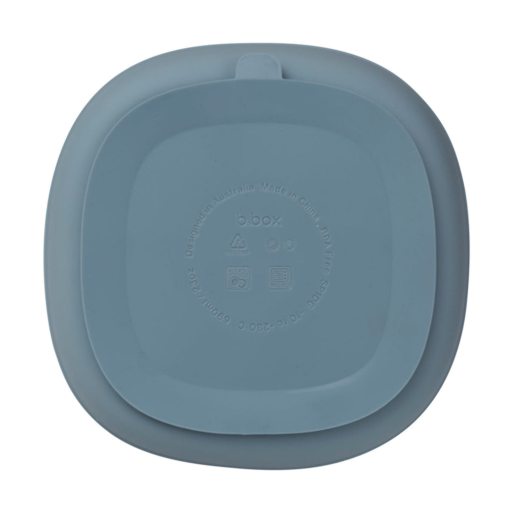 Assiette + couvercle en silicone - océan