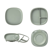 Assiette à ventouse  2 en 1 - sauge