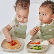 Assiette à ventouse  2 en 1 - sauge
