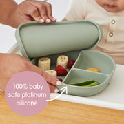 Assiette + couvercle en silicone - océan