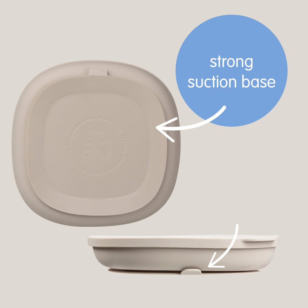 Assiette + couvercle en silicone - blush