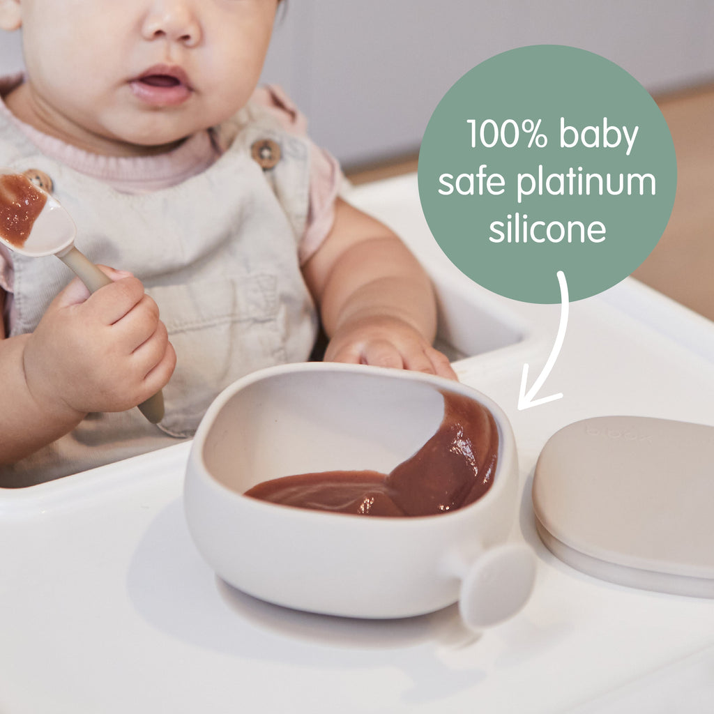 Bol + couvercle en silicone - latte