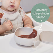 Bol + couvercle en silicone - latte