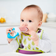 child with fresh food feeder - blueberry - b.box for kids