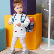 child with insulated drink bottle - blue slate - b.box for kids