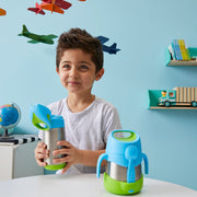 child with 350ml insulated drink bottle - ocean breeze - b.box for kids