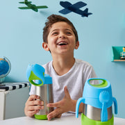 child with 350ml insulated drink bottle - ocean breeze - b.box for kids